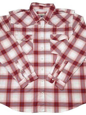 MAGELLAN Classic Fit Mens Plaid Fishing Vented Long Sleeve Snap Shirt Size 2XL